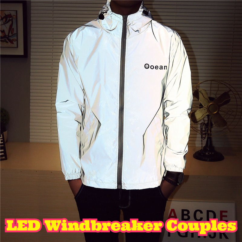 Reflective Running Jacket - LED 라이트업 윈드브레이커 커플 사이클링 반사