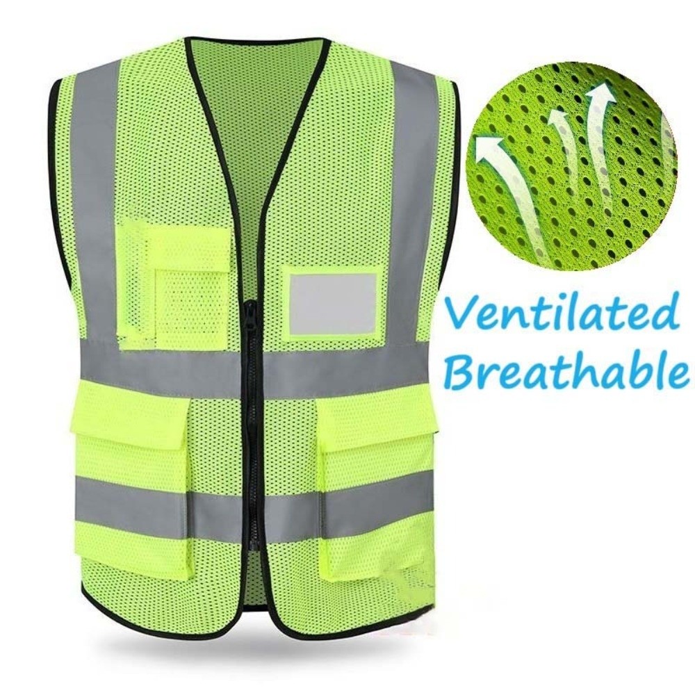 Reflective Running Gear Vest - 고시인성 반사 조끼 주머니가 있는 안전