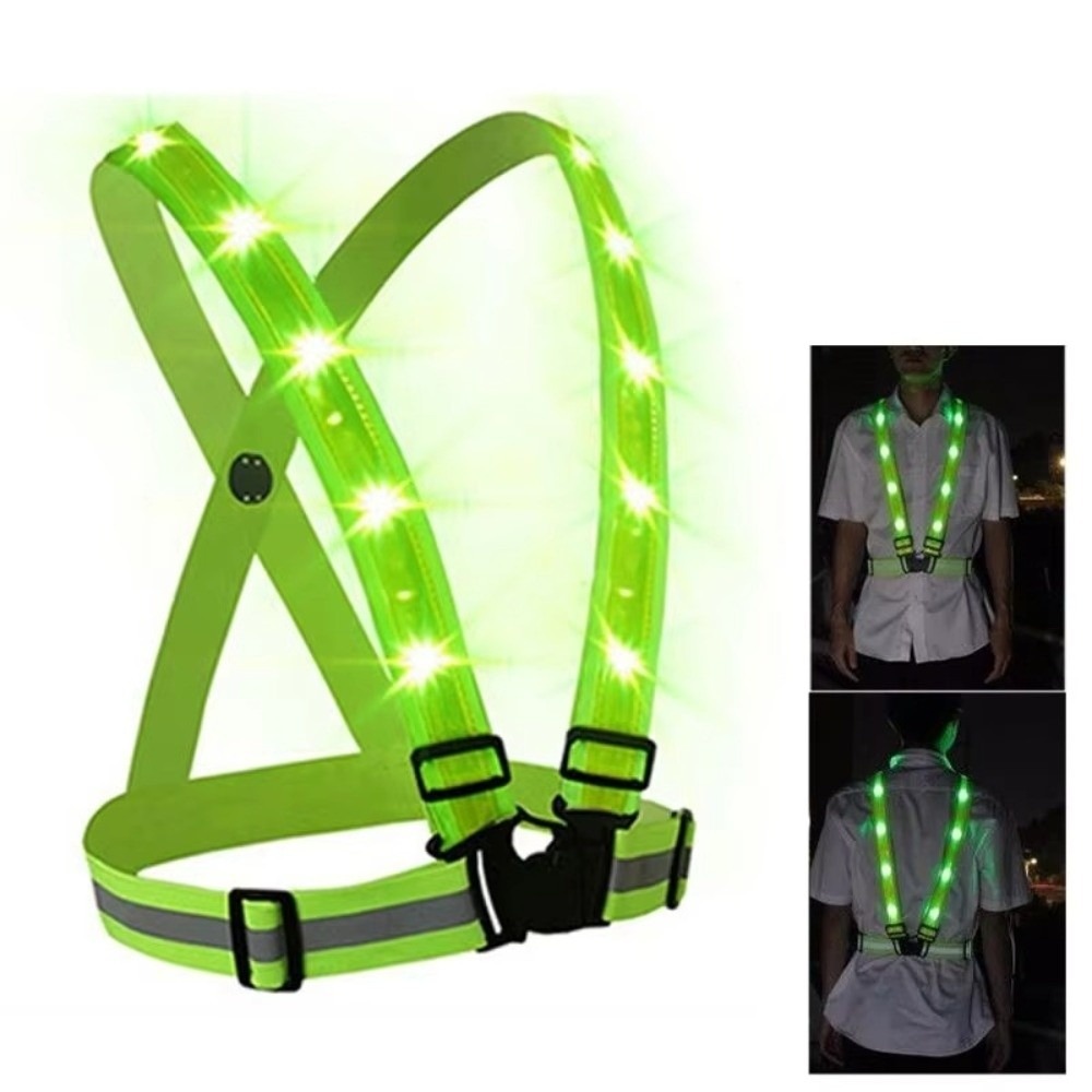 Reflective Running Gear Vest - 새로운 폴리에스터 LED 안전 조끼 녹색