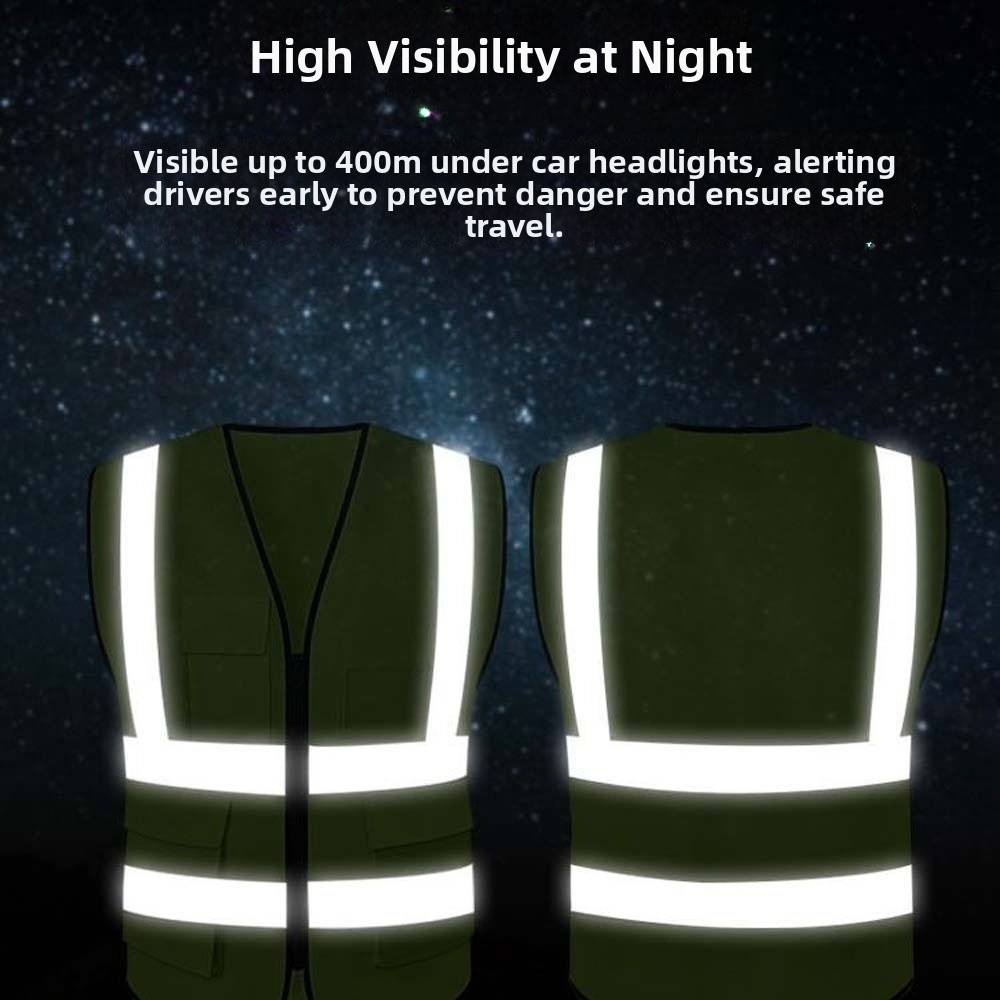 Reflective Running Gear Vest - 고가시성 반사 조끼 경고용 원사이즈 야외