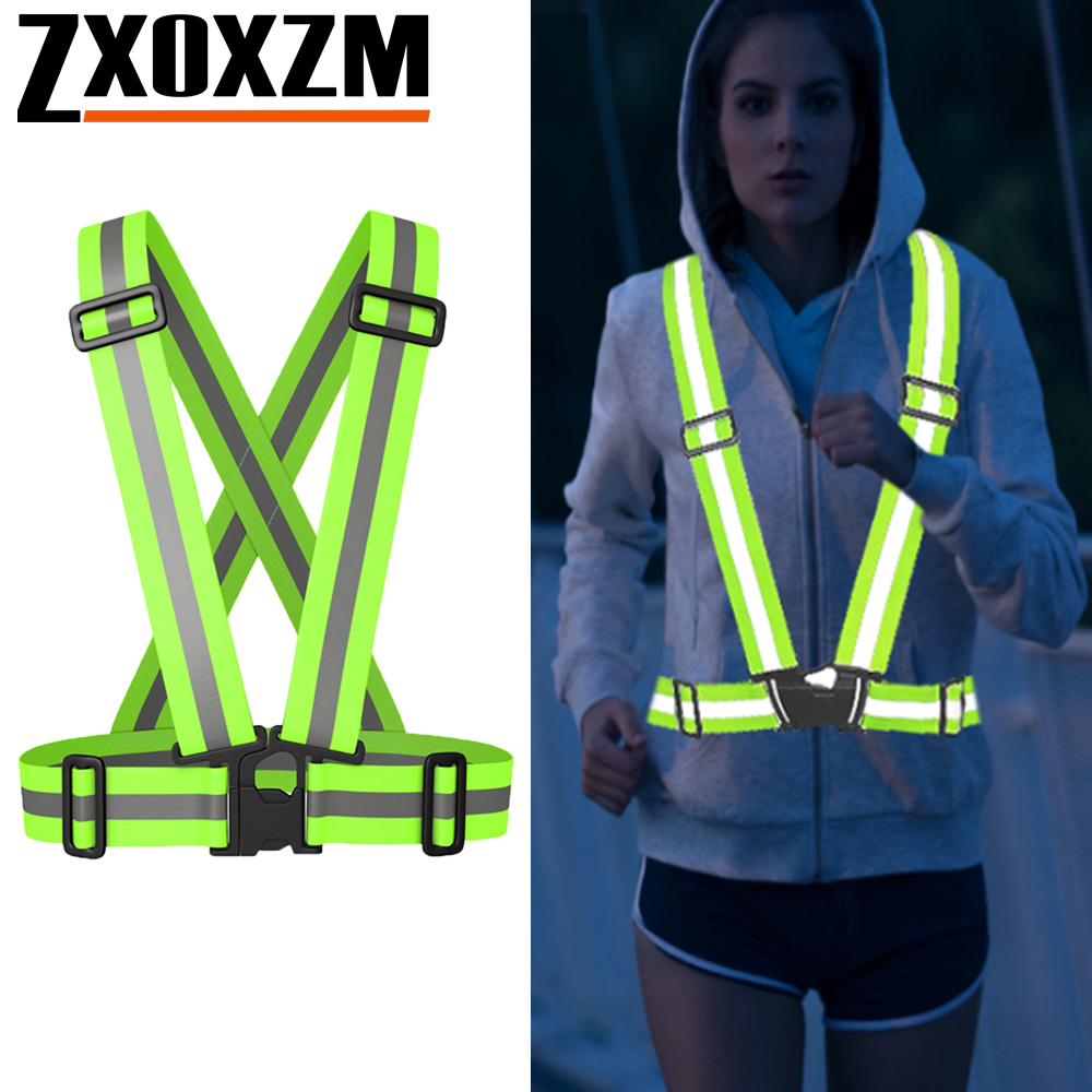 Reflective Running Jacket - 1개입 야간 러닝 조끼 고가시성 반사,