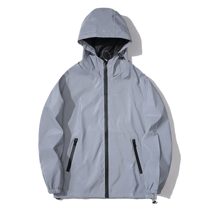 새로운 커플 밤 반사 의류 솔리드 컬러 자켓 폴리 에스 - Reflective Running Jacket 리뷰 및 가격